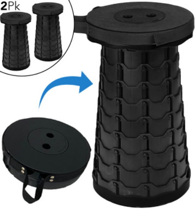 Picture 1 of Heavy-Duty Collapsible Portable Stool: 220lb Capacity 2-Pack