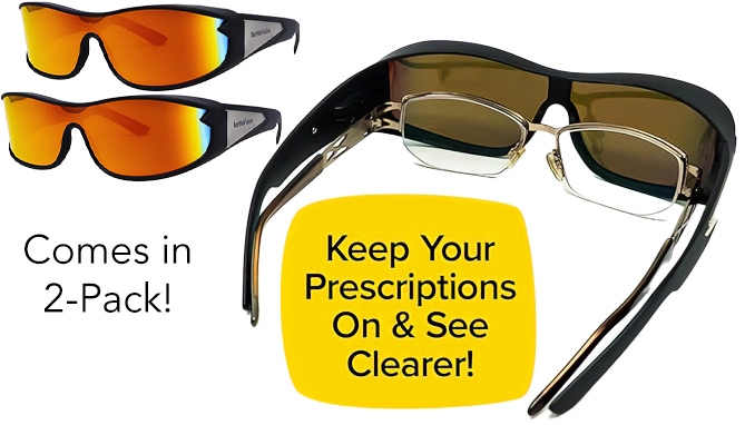 Picture 3 of BattleVision Wrap Around Sunglasses 2 Pack - As Seen on TV!