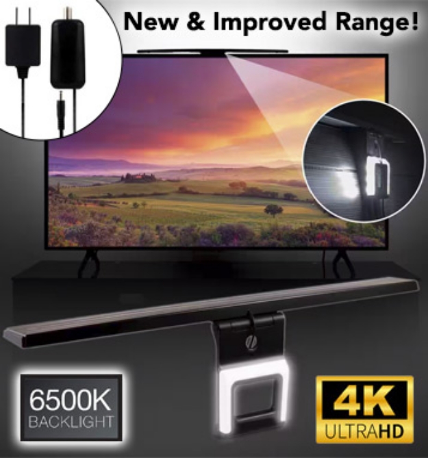 Picture 1 of Deluxe Enlighten 4K-Ready TV Amplified Antenna with Bias LED Lighting by GE