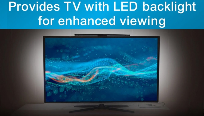 Picture 2 of Deluxe Enlighten 4K-Ready TV Amplified Antenna with Bias LED Lighting by GE
