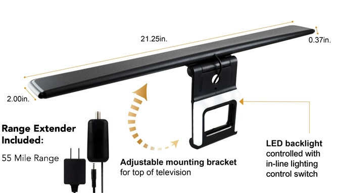 Picture 6 of Deluxe Enlighten 4K-Ready TV Amplified Antenna with Bias LED Lighting by GE