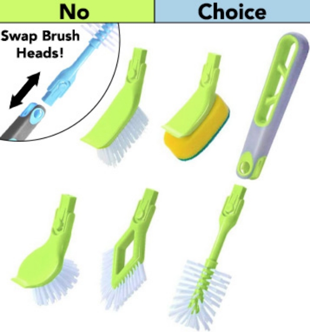 Picture 1 of 5-in-1 Dish Brush Set With Interchangeable Scrubbing Heads
