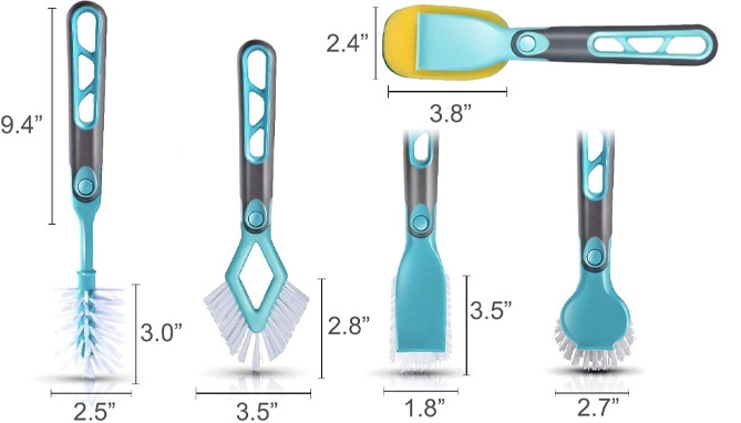 Picture 5 of 5-in-1 Dish Brush Set With Interchangeable Scrubbing Heads