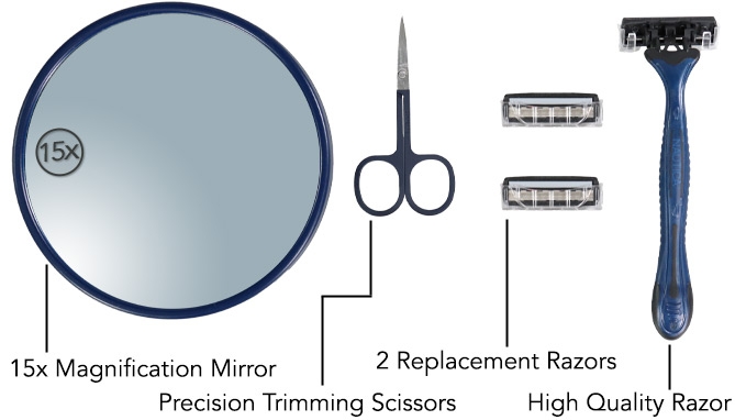 Picture 4 of Nautica 5 Piece Shaving Kit With 15x Suction Mirror