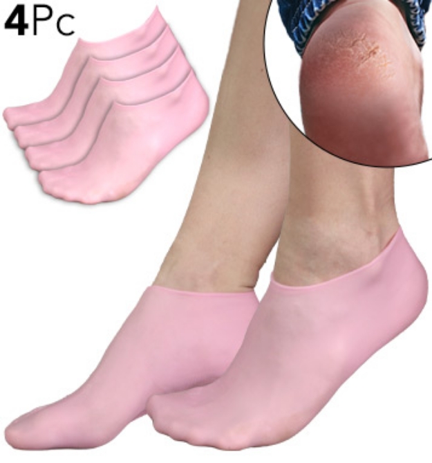 Picture 1 of Slip Resistant Silicone Moisturizing Socks for Dry, Cracked Feet
