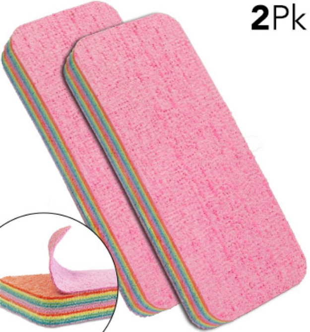 Picture 1 of 2-PK of Large Rainbow Clean: Multi-Layered Cleaning Pad 