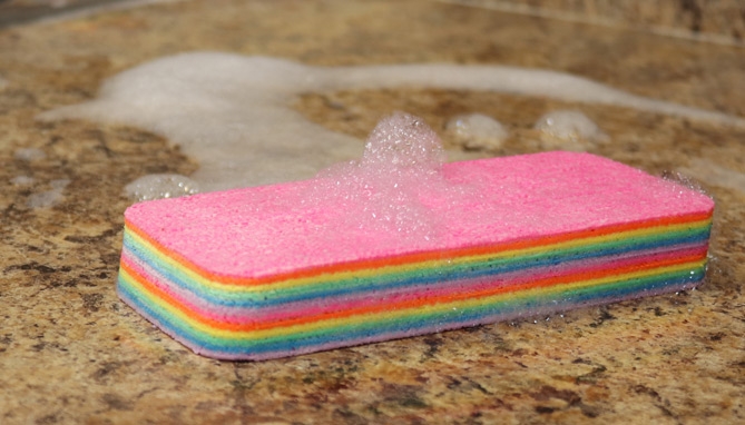 Picture 3 of 2-PK of Large Rainbow Clean: Multi-Layered Cleaning Pad 