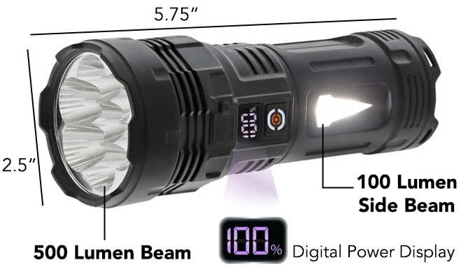 Picture 2 of 500-Lumen Rechargeable Wide-Base Flashlight And Lantern  