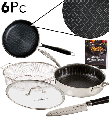 Copper Chef Titan Tri-Ply Pans: 6pc Hybrid Cookware Set