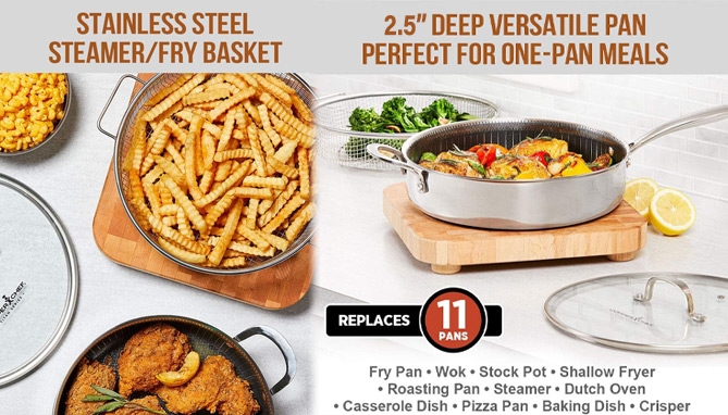 Picture 4 of Copper Chef Titan Tri-Ply Pans: 6pc Hybrid Cookware Set 