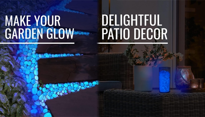 Picture 5 of 190pcs Glow in the Dark Rocks - Cool Blue