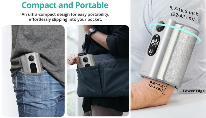 Picture 2 of Portable Upper Arm Smart Blood Pressure Monitor 