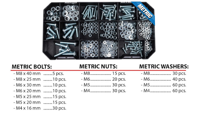 Picture 3 of 740 Piece Nut And Bolt Set SAE And Metric