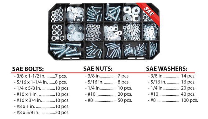 Picture 4 of 740 Piece Nut And Bolt Set SAE And Metric