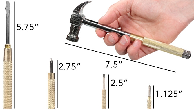 Picture 3 of The Handy Hammer by Kikkerland: 5-in-1 Hammer and Screwdriver Set   