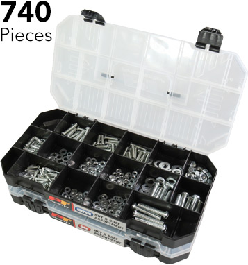 Picture 1 of 740 Piece Nut And Bolt Set SAE And Metric