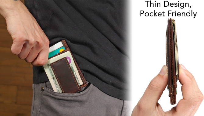 Picture 3 of RFID Blocking Money Clip Front Pocket: Vintage Leather