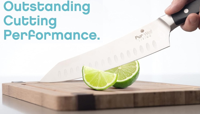Picture 2 of Professional 8in Santoku-Style Chef Knife