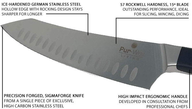Picture 4 of Professional 8in Santoku-Style Chef Knife
