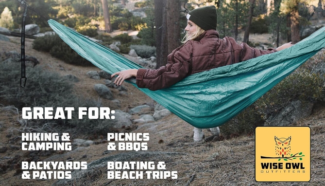 Picture 2 of Premium Featherlight Portable Hammock by Wise Owl Outfitters
