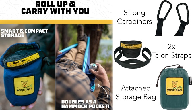 Picture 3 of Premium Featherlight Portable Hammock by Wise Owl Outfitters
