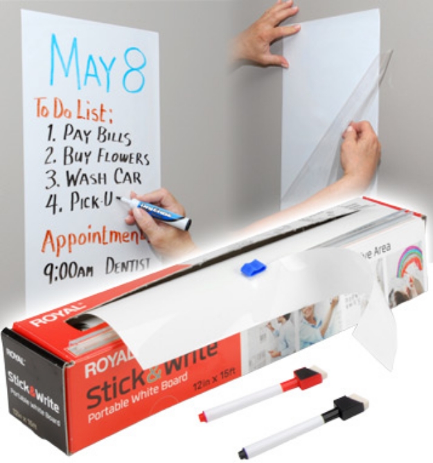 Picture 1 of Stick And Write 15 Foot Roll Customizable White Board