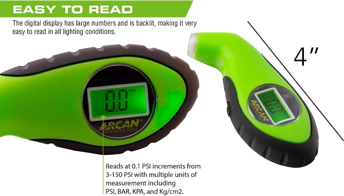 Picture 3 of Portable Light-Up Always-Ready Digital Tire Gauge 