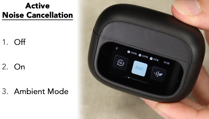 Picture 3 of ANC True Wireless Earbuds with Touch Screen Smart Case