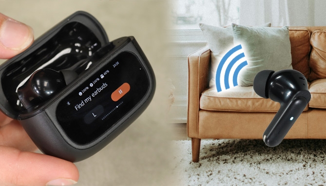 Picture 4 of ANC True Wireless Earbuds with Touch Screen Smart Case