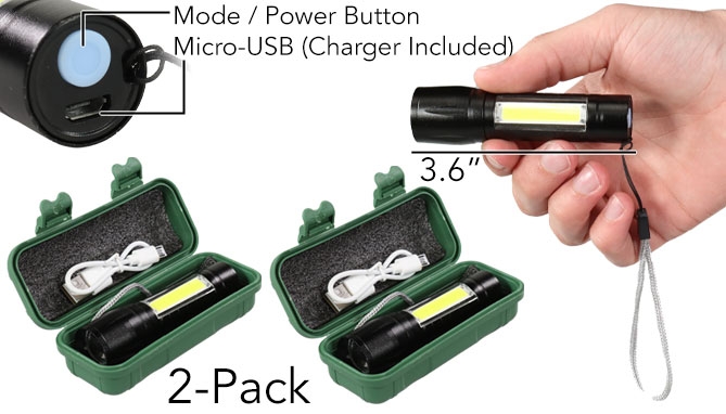 Picture 5 of Micro-Flash 400 Lumen Miniature Flashlight and Lantern 2-Pack