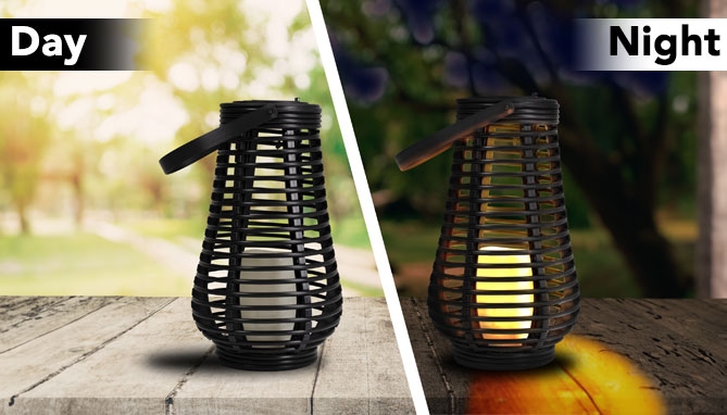 Picture 2 of Solar Flickering Candle Lantern