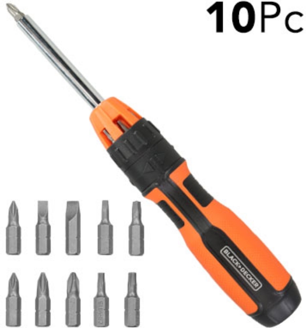 Picture 1 of 10pc Ratchet  Screwdriver Set