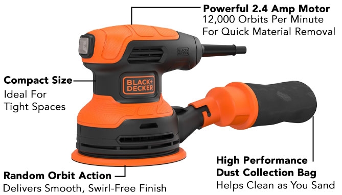 Picture 4 of Electric 2.4A Random Orbital Sander With 14,000 OPM