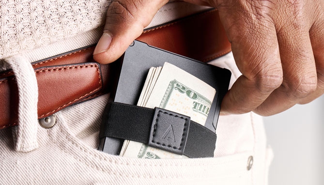 Picture 3 of Easy Access Smart Card Wallet With RFID Protection and Cash Strap                                                       