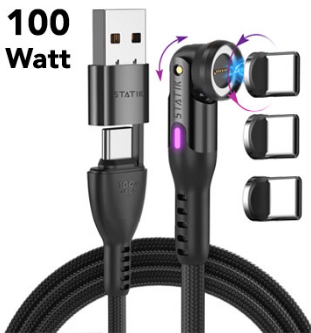 Picture 1 of 100W Fast Charging Universal Magnetic Charge Cable With Data Transfer