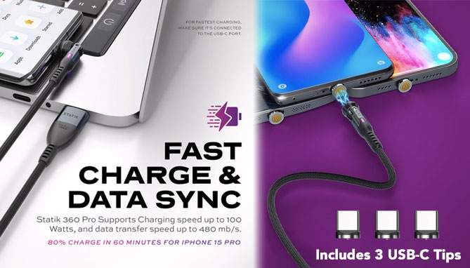 Picture 4 of 100W Fast Charging Universal Magnetic Charge Cable With Data Transfer