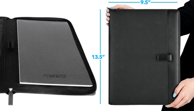 Picture 3 of Executive Padfolio - Durable Zippered Portfolio w/ Legal Pad