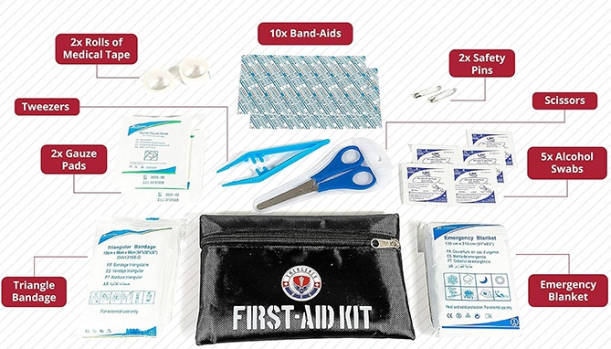 Picture 3 of Emergency USA Deluxe Roadside Kit with First Aid                                                                    