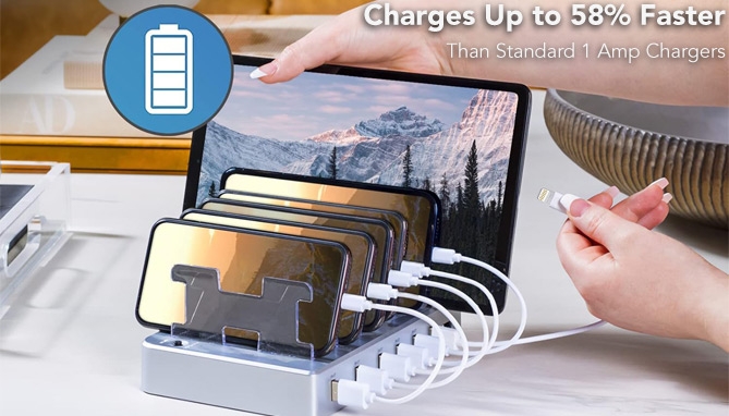 Picture 5 of  DENTED/Dinged: 6 Port Charging Station For All Your Daily Devices