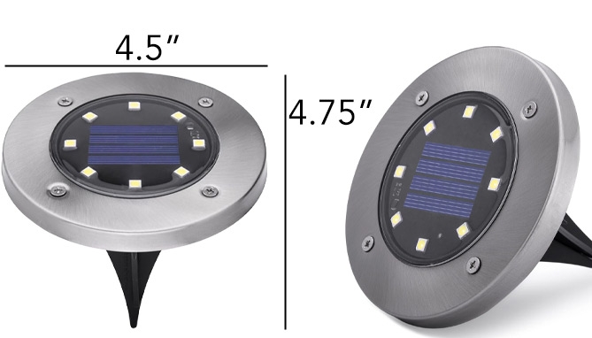 Picture 5 of DENTED/Dinged:Famous Brand Solar-Powered Outdoor Disk Light - 8 Pack