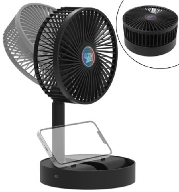 Picture 1 of DENTED/Dinged: Rechargeable, Portable Foldable Fan: Use it Anywhere!
