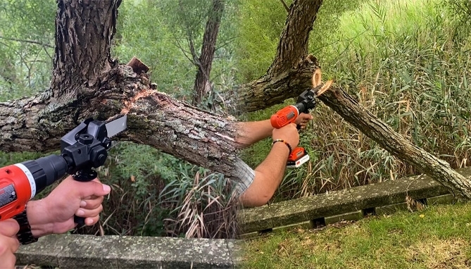 Picture 3 of DENTED/Dinged: Mini Chainsaw Drill Attachment