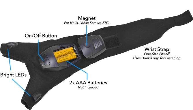 Picture 2 of SecureBrite LED Flashlight Gloves with Magnet