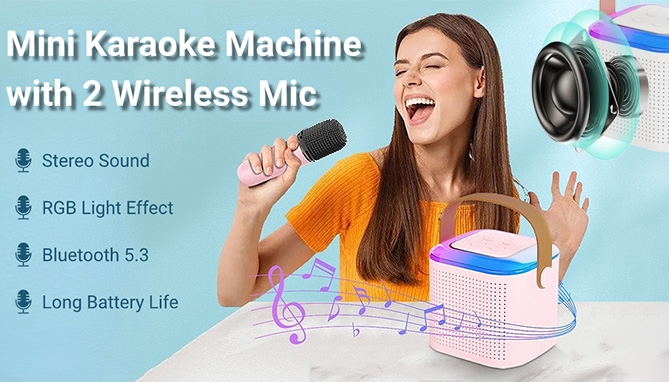 Picture 2 of Bluetooth Karaoke Speaker Kit with Dual Special FX Microphones