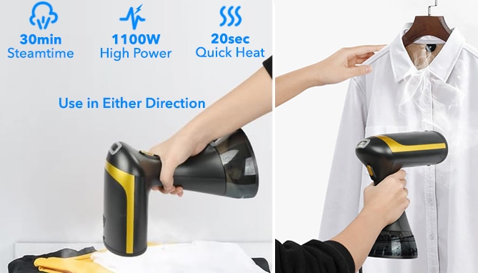 Picture 2 of Handheld 1100W Garment Steamer - Portable & Travel-Friendly