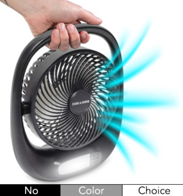 Picture 1 of DENTED/Dinged: Lightweight and Portable, Adjustable, Rechargeable Fan With LED Light