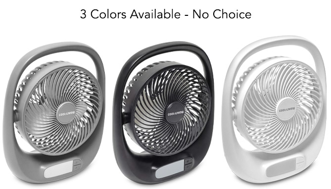 Picture 2 of DENTED/Dinged: Lightweight and Portable, Adjustable, Rechargeable Fan With LED Light