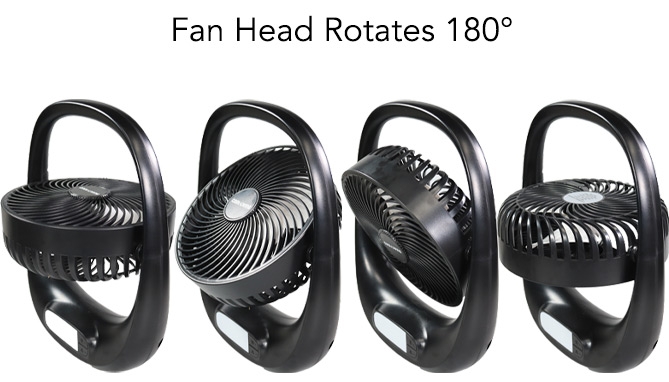 Picture 4 of DENTED/Dinged: Lightweight and Portable, Adjustable, Rechargeable Fan With LED Light
