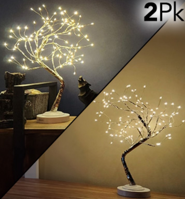 Picture 1 of DENTED/Dinged: 108 LED Tabletop Fairy Light Tree - 2 Pack
