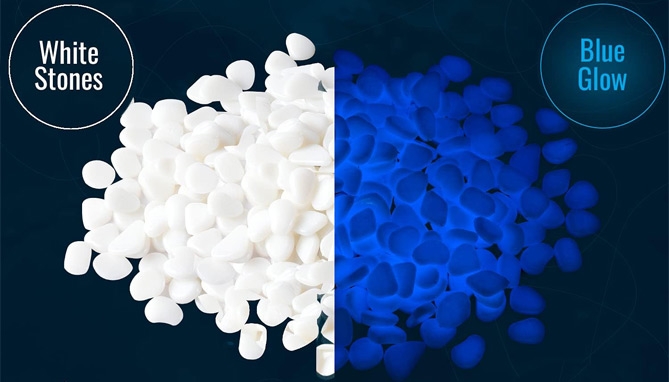 Picture 2 of DENTED/Dinged: 190pcs Glow in the Dark Rocks - Cool Blue
